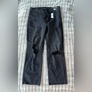 Express Black Super High Rise Modern Straight Jeans